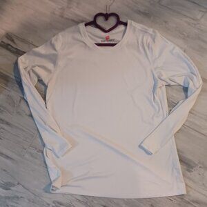 NEW Hanes Sport Long Sleeve Crew Neck White Athletic Shirt XL